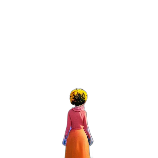dress, flower, crown, robot transparent PNG cut-out