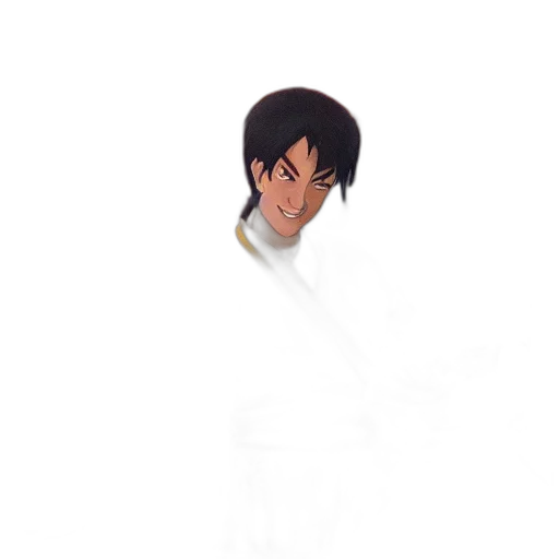 jacket, face, staff, sword transparent PNG cut-out