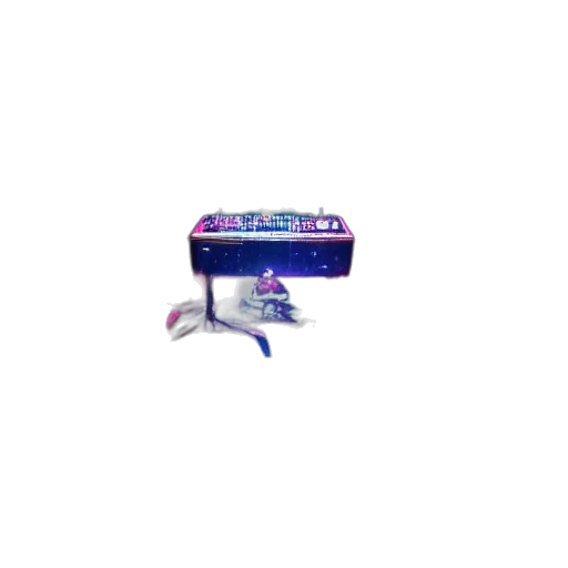 furniture, robot, weapon, jewelry, vaporwave, pixel art, 3d render, concept art transparent PNG cut-out