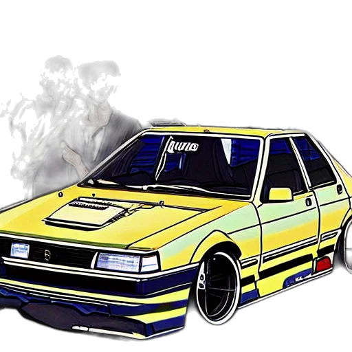 car, photorealistic, vaporwave, concept art transparent PNG cut-out