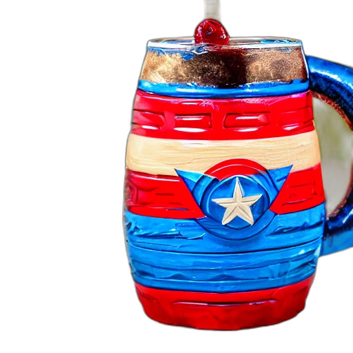 3d render, closeup, photorealistic, photograph, glossy, captain, america, style transparent PNG cut-out