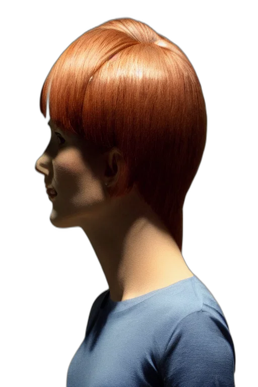 hair, face, mask, robot, photorealistic, 3d render, vaporwave, concept art transparent PNG cut-out