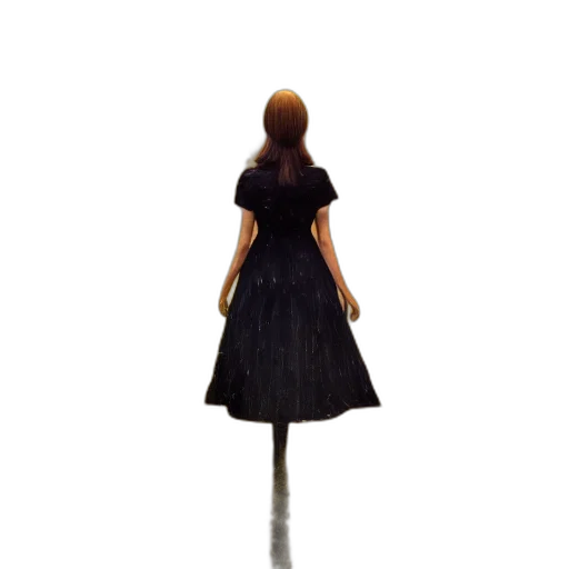 dress, hair, staff, robot transparent PNG cut-out