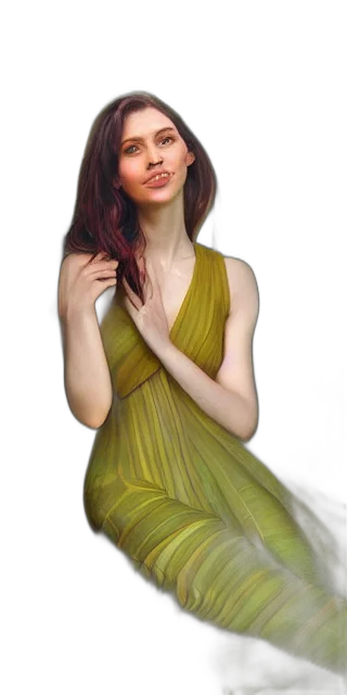 dress, face, jewelry, photorealistic, oil painting, fantasy art, concept art, forest transparent PNG cut-out