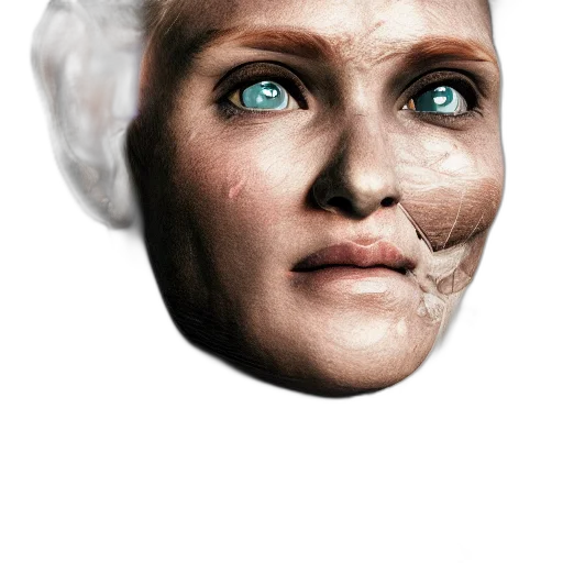 face, mask, robot, creature, 3d render, photorealistic, concept art, cyberpunk transparent PNG cut-out