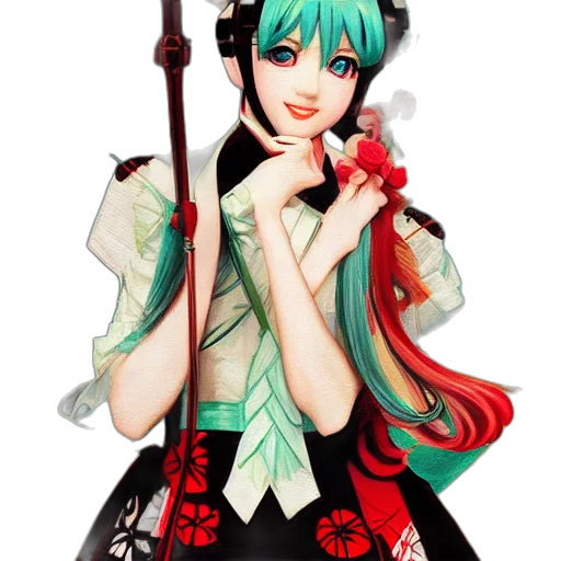 staff, weapon, fantasy art, anime, pixel art, concept art, green, red transparent PNG cut-out