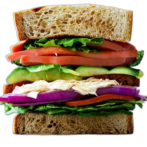 food, photorealistic, sandwich, based transparent PNG cut-out