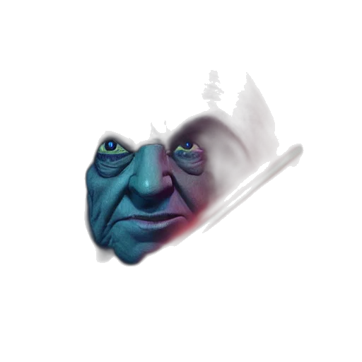 mask, face, staff, creature, concept art, 3d render, vaporwave, photorealistic transparent PNG cut-out
