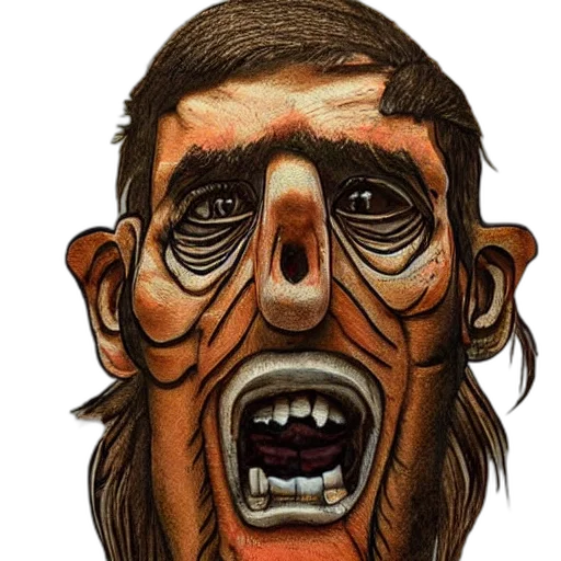 face, mask, creature, staff transparent PNG cut-out