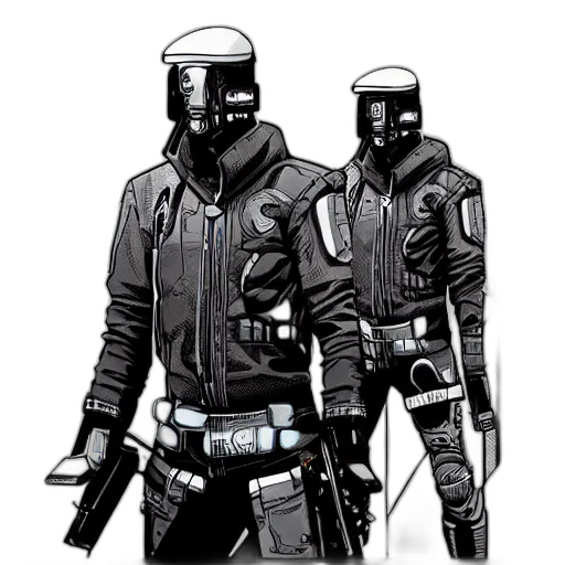 jacket, mask, concept art, comic book art transparent PNG cut-out