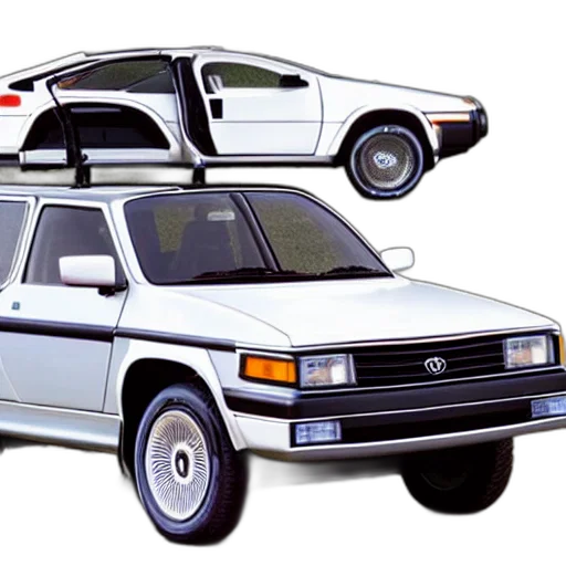 car, photorealistic, concept art, vaporwave transparent PNG cut-out