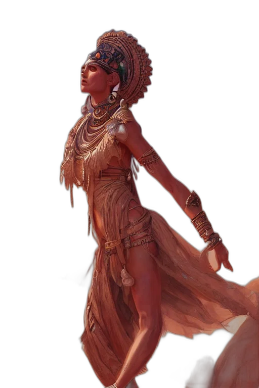 dress, jewelry, staff, concept art transparent PNG cut-out
