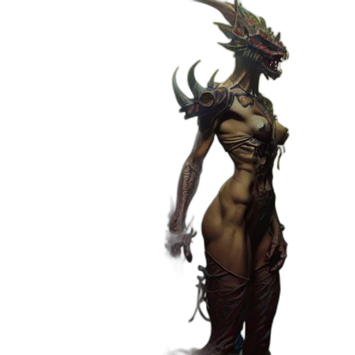 dragon, creature, staff, dress, concept art, fantasy art, comic book art, pixel art transparent PNG cut-out