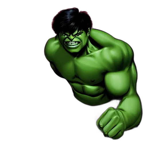 weapon, face, animal, comic book art, photorealistic, 3d render, concept art, hulk transparent PNG cut-out