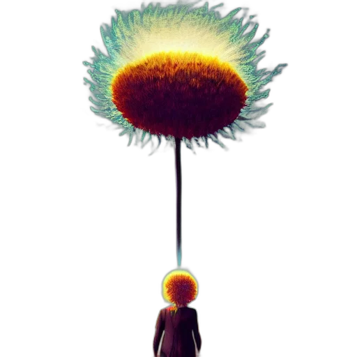 staff, flower, umbrella, hair transparent PNG cut-out
