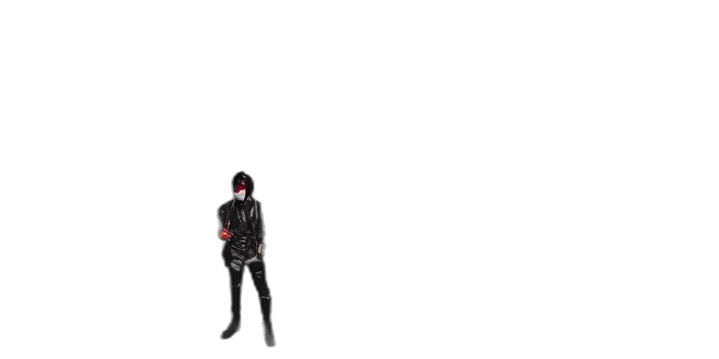 jacket, robot, mask, weapon transparent PNG cut-out