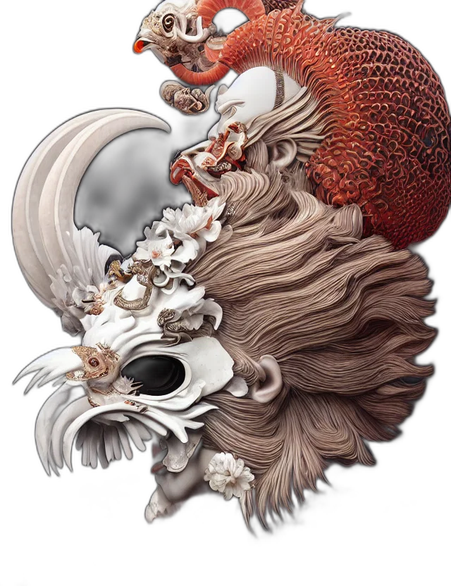 jewelry, dragon, crown, mask, concept art, fantasy art, photorealistic, 3d render transparent PNG cut-out