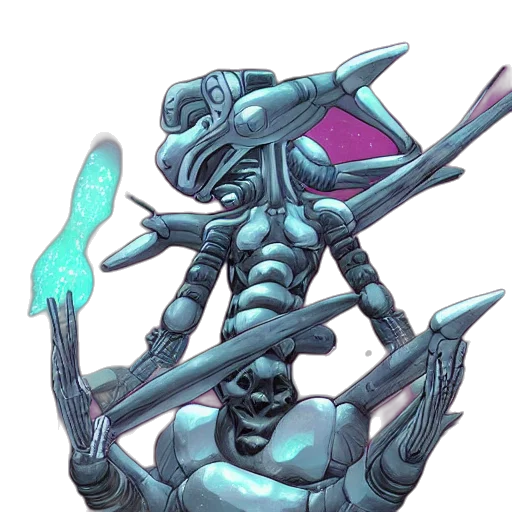 robot, staff, weapon, creature transparent PNG cut-out
