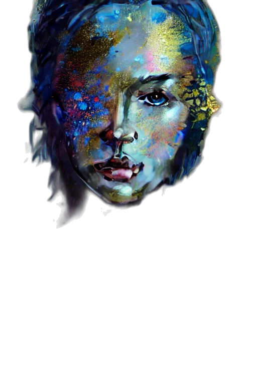 face, mask, crown, robot, photorealistic, watercolor, pixel art, fantasy art transparent PNG cut-out