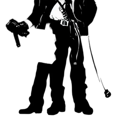 staff, jacket, weapon, robot transparent PNG cut-out