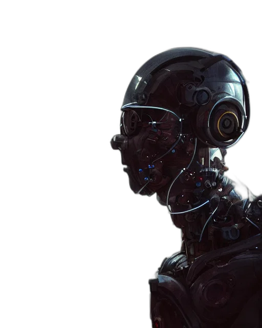 robot, face, mask, cyberpunk transparent PNG cut-out