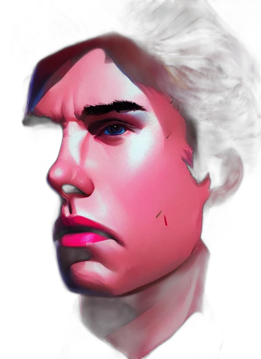 face, hair, creature, vaporwave transparent PNG cut-out