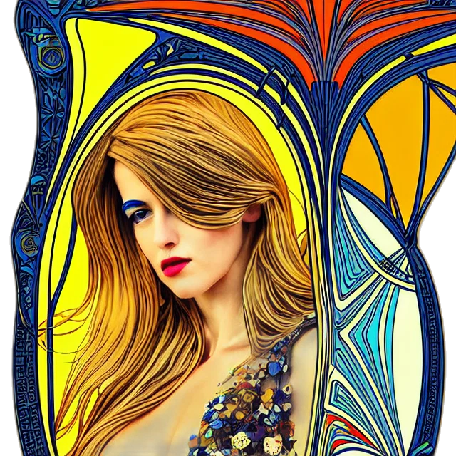 dress, jewelry, fantasy art, photorealistic, comic book art, cartoon, blue, golden transparent PNG cut-out