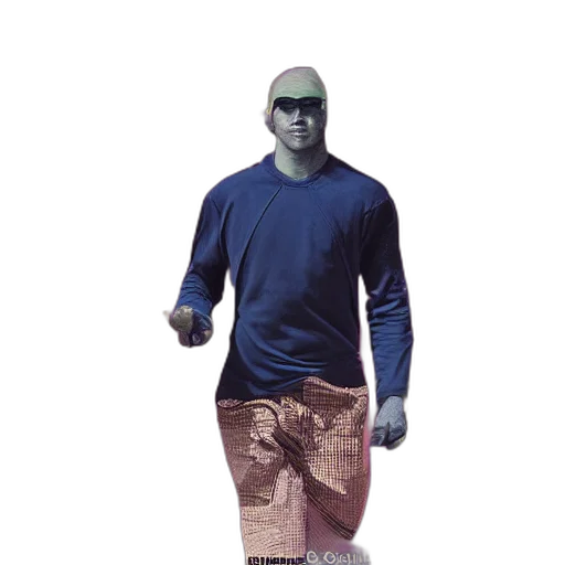 jacket, creature, mask, robot, 3d render, concept art, photorealistic, vaporwave transparent PNG cut-out
