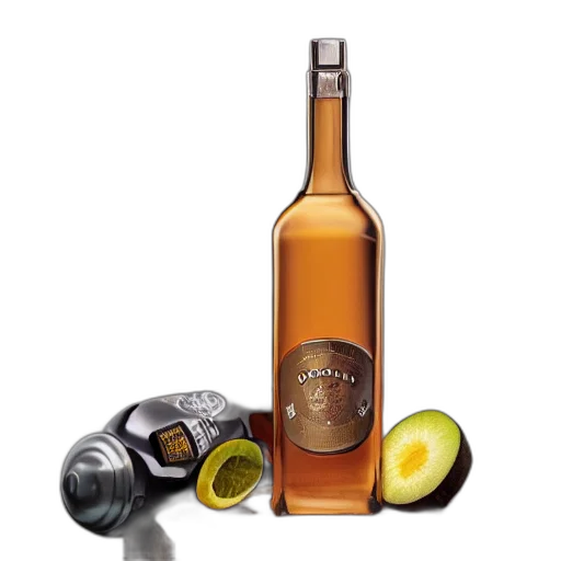 bottle, liqueur, modern, design transparent PNG cut-out