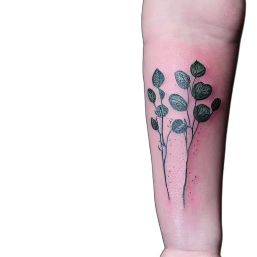 flower, jewelry, tree, staff, photorealistic, green, dark, tatoo transparent PNG cut-out