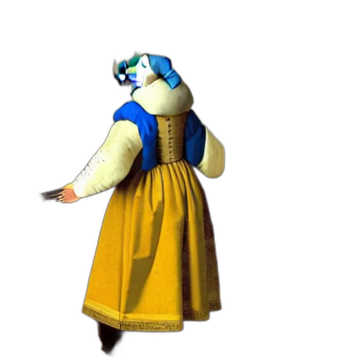 dress, staff, mask, animal, 3d render, concept art, fantasy art, photorealistic transparent PNG cut-out