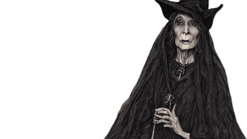dress, concept art, fantasy art, photorealistic, old, gothic, witch, portrait transparent PNG cut-out