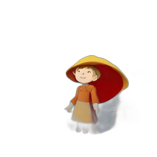 umbrella, hat, staff, dress, 3d render, concept art, pixel art, fantasy art transparent PNG cut-out