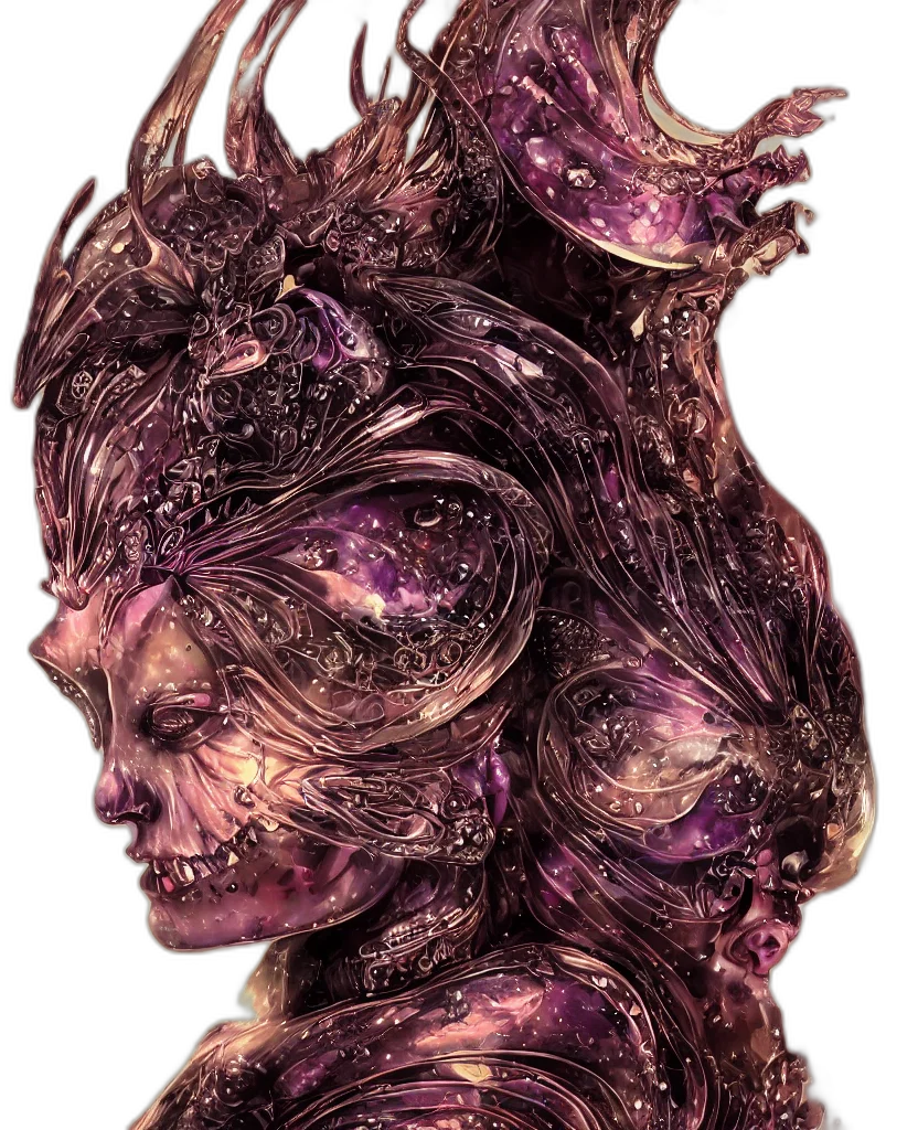 mask, crown, face, hair, concept art, fantasy art, comic book art, 3d render transparent PNG cut-out
