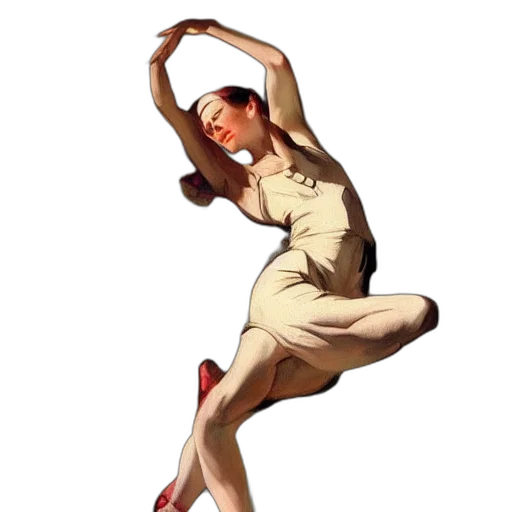 dress, shoes, staff, photorealistic, concept art, 3d render, pixel art, ballerina transparent PNG cut-out