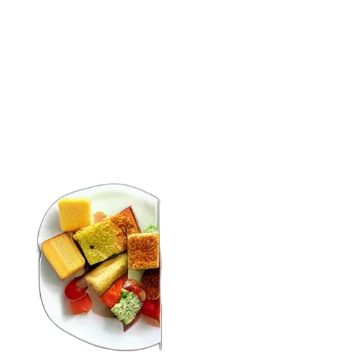 food, 3d render, photorealistic, pixel art, earth tones, colorful, assortment, cubes transparent PNG cut-out