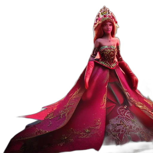 dress, crown, concept art, 3d render transparent PNG cut-out