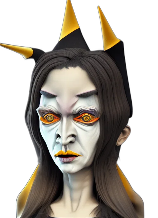 mask, staff, face, creature transparent PNG cut-out