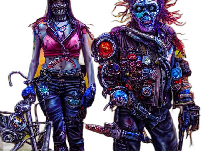 robot, cyberpunk, concept art, comic book art transparent PNG cut-out