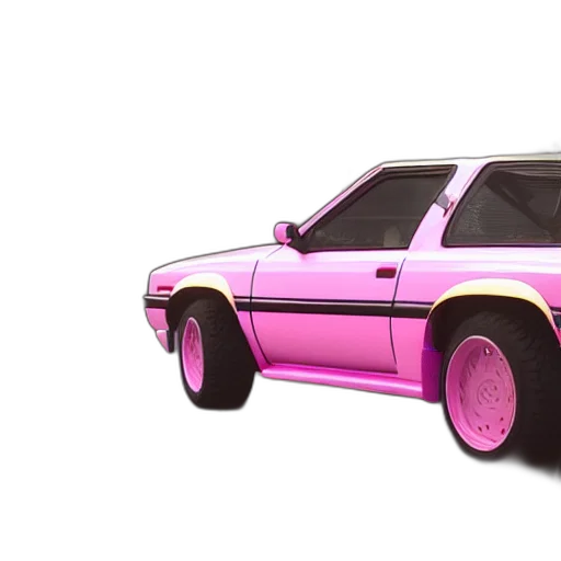 car, weapon, vaporwave, 3d render transparent PNG cut-out
