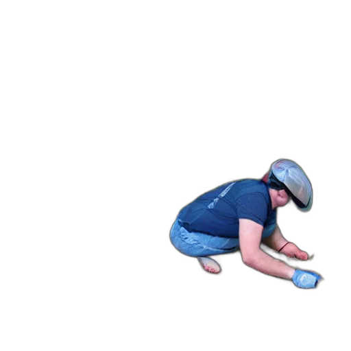 hat, creature, staff, pixel art, 3d render, concept art, blue, hubulogis transparent PNG cut-out