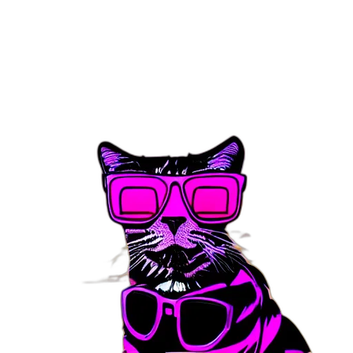 animal, staff, vaporwave, cyberpunk transparent PNG cut-out