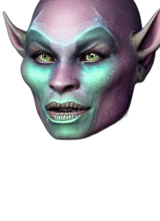 face, mask, creature, staff, fantasy art, concept art, 3d render, photorealistic transparent PNG cut-out