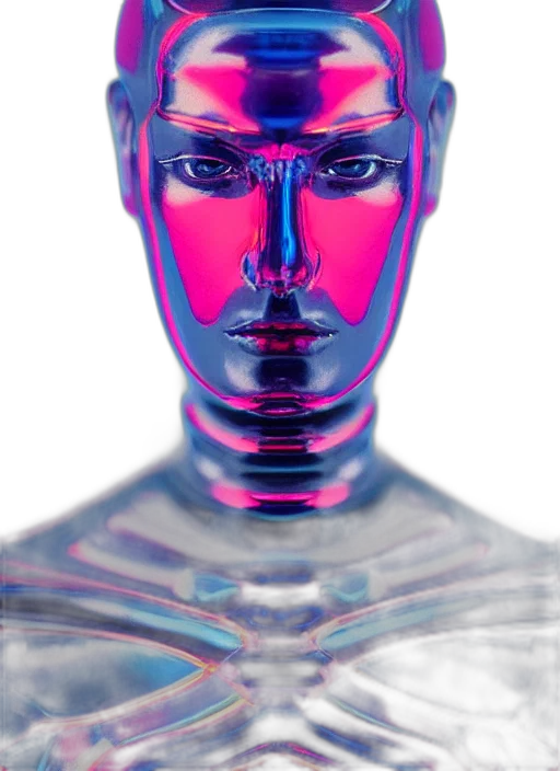 robot, face, mask, jewelry, 3d render, cyberpunk, vaporwave, photorealistic transparent PNG cut-out