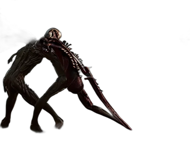 creature, weapon, robot, dragon, concept art, 3d render, fantasy art, dark transparent PNG cut-out