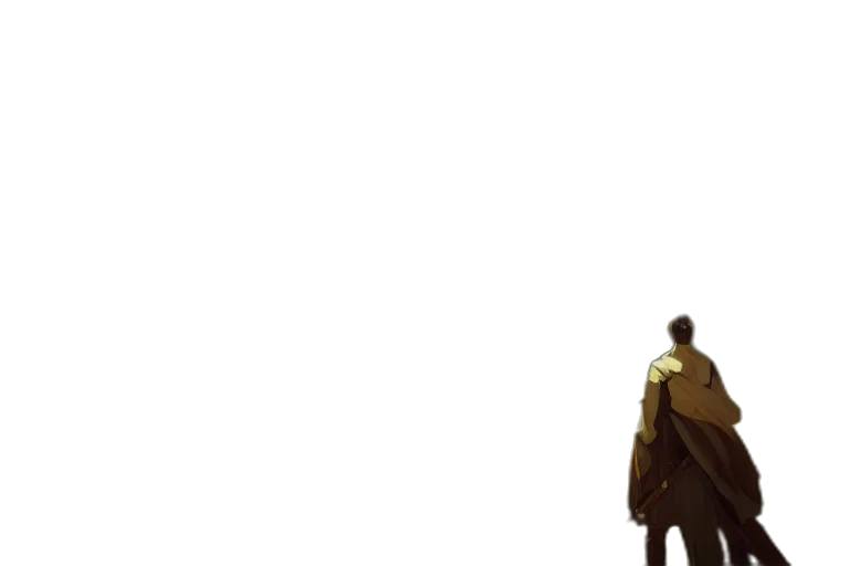 jacket, sword, staff, weapon, pixel art, concept art, comic book art, 3d render transparent PNG cut-out