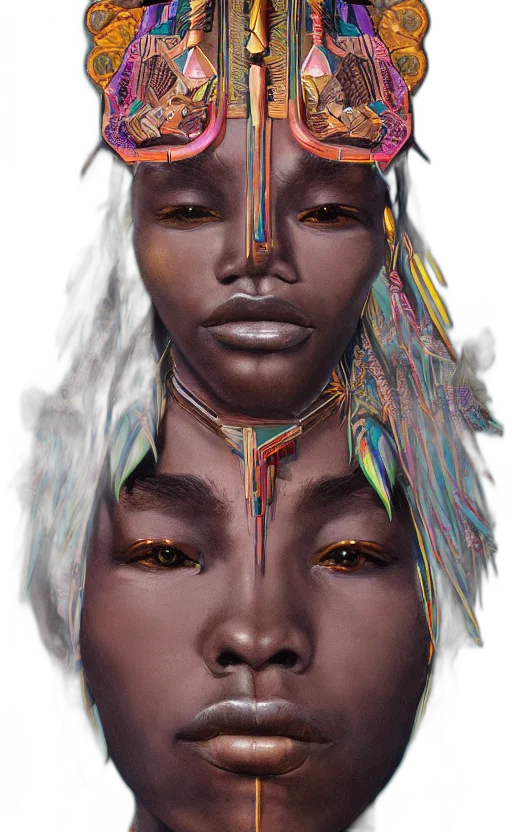 face, crown, mask, jewelry, photorealistic, concept art, fantasy art, 3d render transparent PNG cut-out