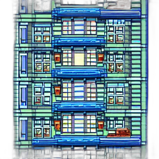 building, robot, car, pixel art transparent PNG cut-out