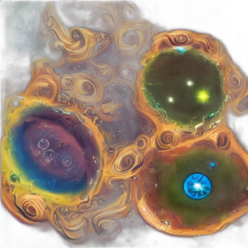 jewelry, concept art, fantasy art, outer space, underwater, fog, creatures, infusion transparent PNG cut-out