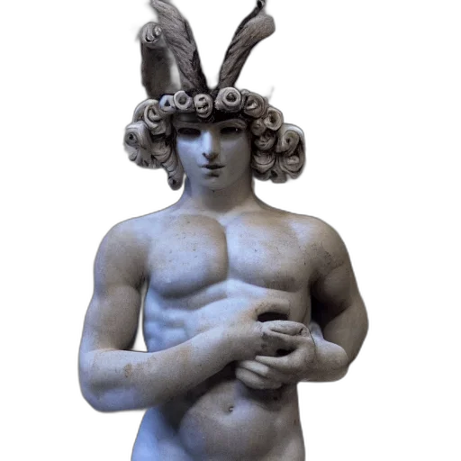 crown, creature, 3d render, photorealistic, fantasy art, concept art, antinous, wearing transparent PNG cut-out